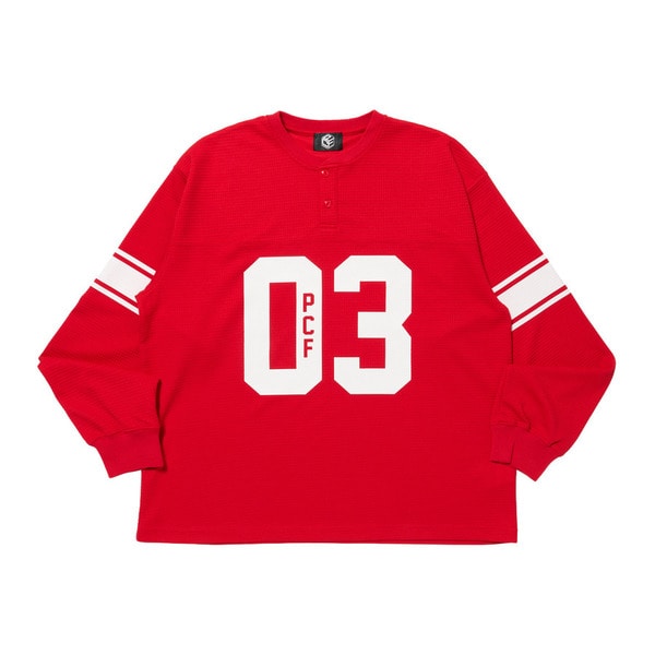 HENRY NECK WAFFLE LS TEE 詳細画像 Red 1