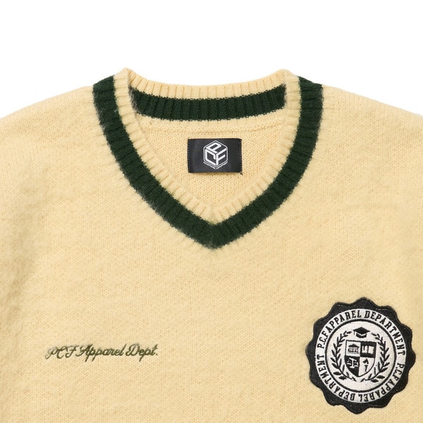 SHAGGY KNIT V-NECK LINE SWEATER 詳細画像 Beige 2