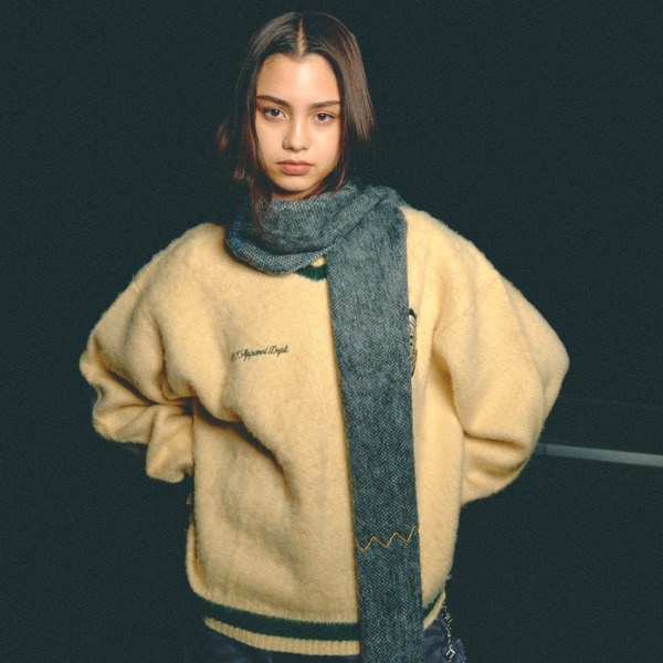 SHAGGY KNIT V-NECK LINE SWEATER 詳細画像 Beige 7