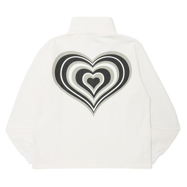 HEART LOGO HALF ZIP SWEAT 詳細画像 White 2