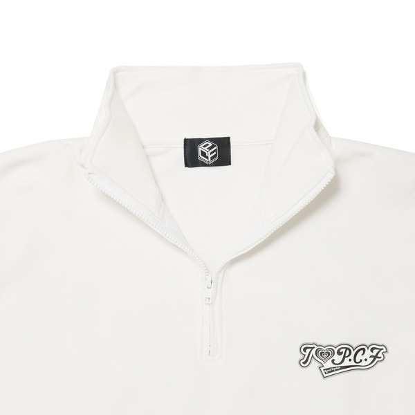 HEART LOGO HALF ZIP SWEAT 詳細画像 White 4