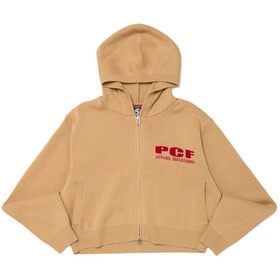 RED LOGO KNIT HOODIE