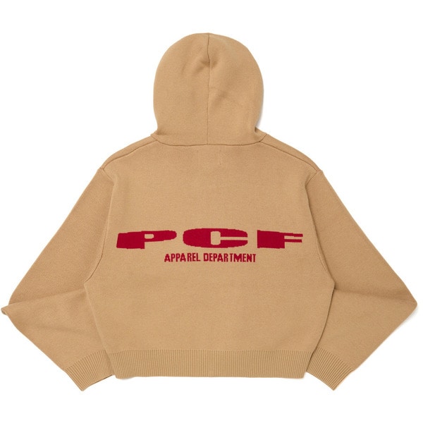 RED LOGO KNIT HOODIE 詳細画像 Beige 1