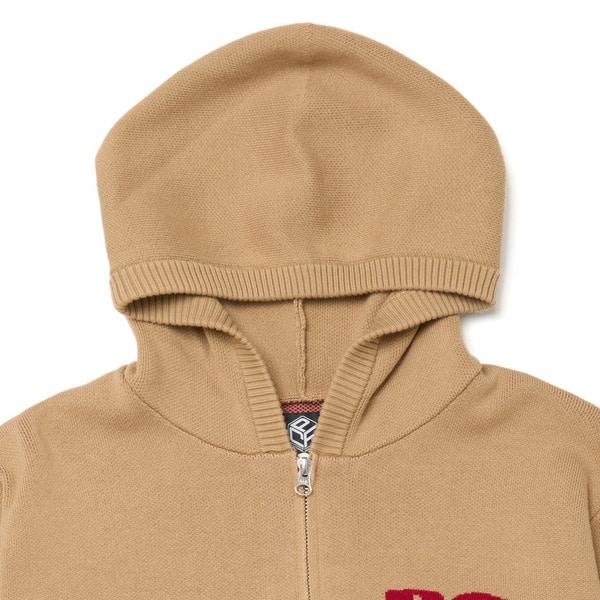 RED LOGO KNIT HOODIE 詳細画像 Beige 2