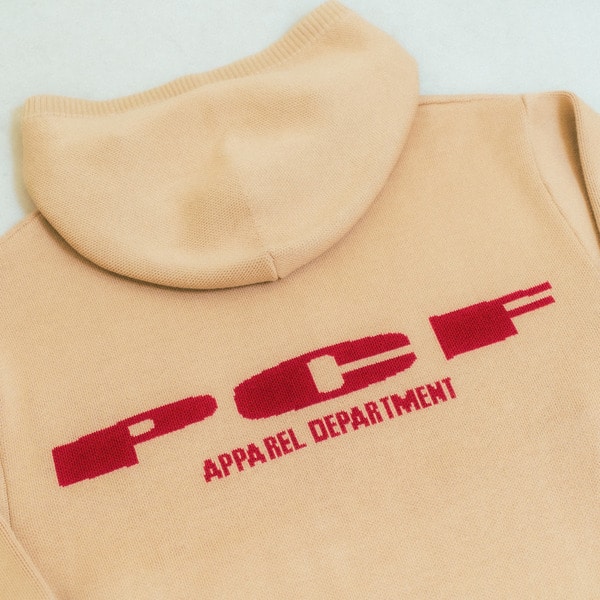 RED LOGO KNIT HOODIE 詳細画像 Beige 9
