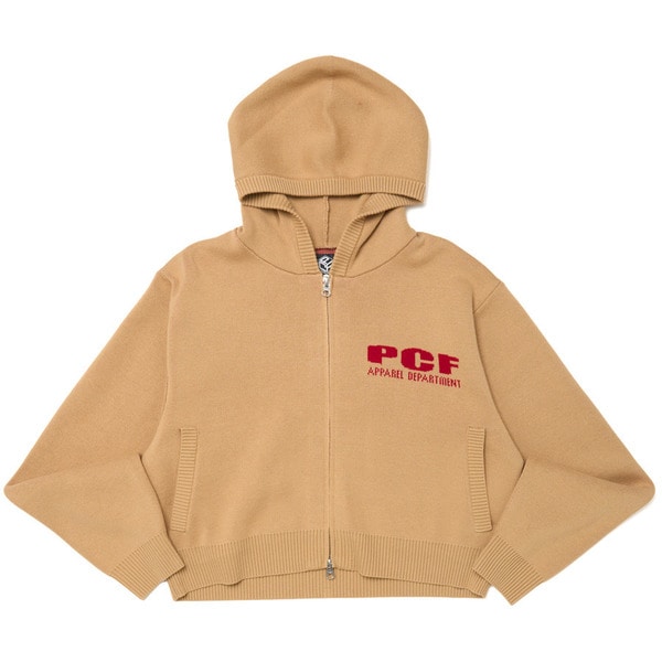RED LOGO KNIT HOODIE 詳細画像 Beige 1