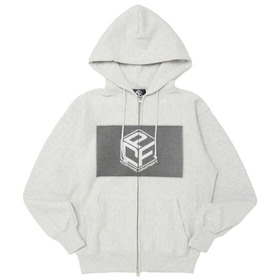 BRAND NAME LOGO ZIP HOODIE