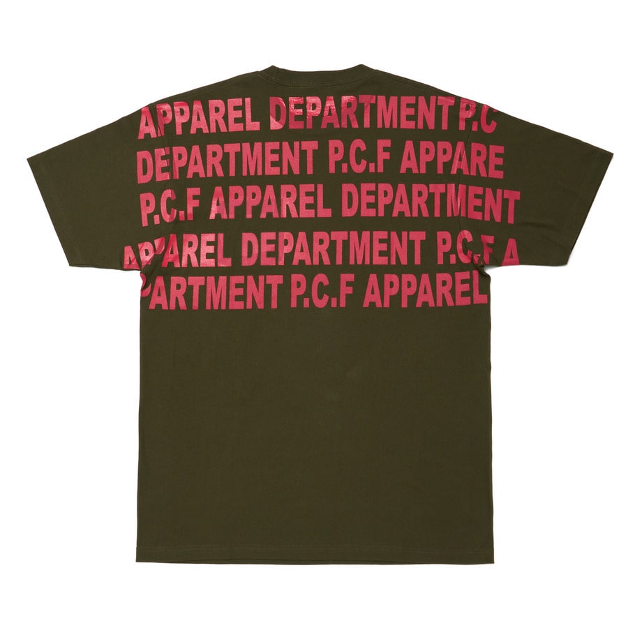 P.C.F APPAREL DEPARTMENT Tシャツ　L RED BACK PRINT SS TEE | P.C.F APPAREL DEPARTMENT | VERTICAL GARAGE