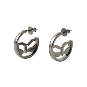 Circle Logo Earrings(BK) 詳細画像