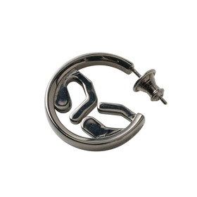 Circle Logo Earrings(BK) 詳細画像