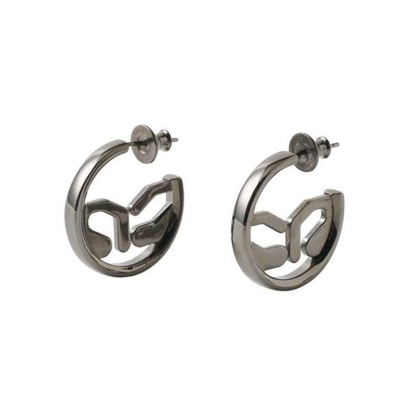 Circle Logo Earrings(BK) 詳細画像 Black 1