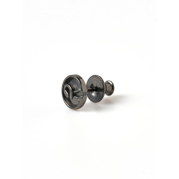 Circle Logo Stud earring(BK) 詳細画像 Black 1