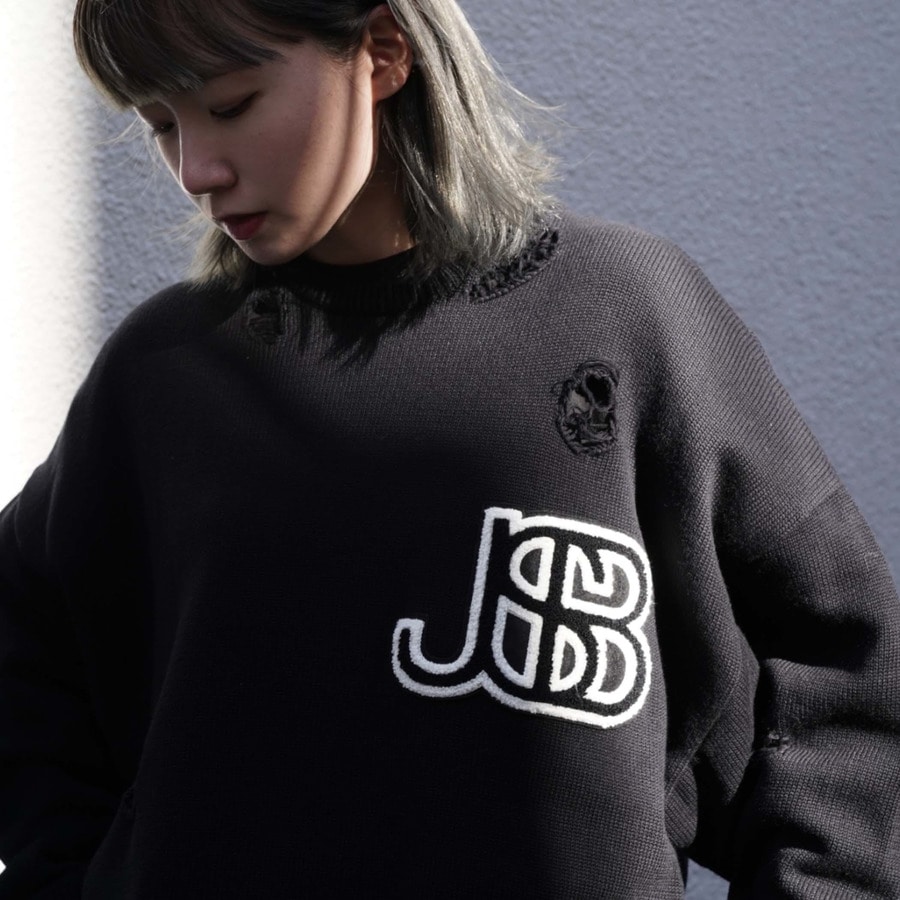 Oversized Grunge Knit 詳細画像 Black 9