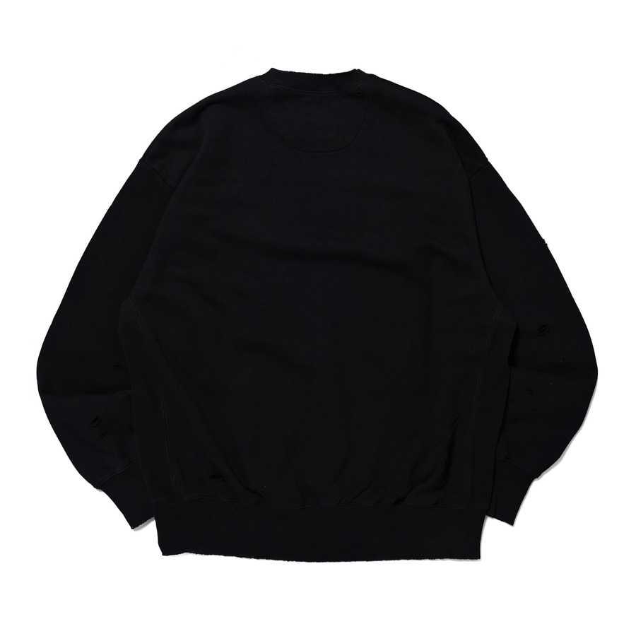 Logo EMB Grunge Sweat Shirt 詳細画像 Black 1