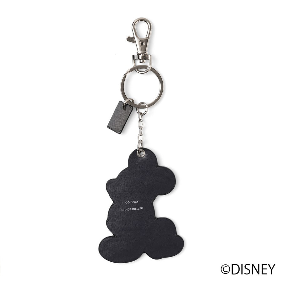 Mickey Mouse Leather Key ring 詳細画像 Black 1