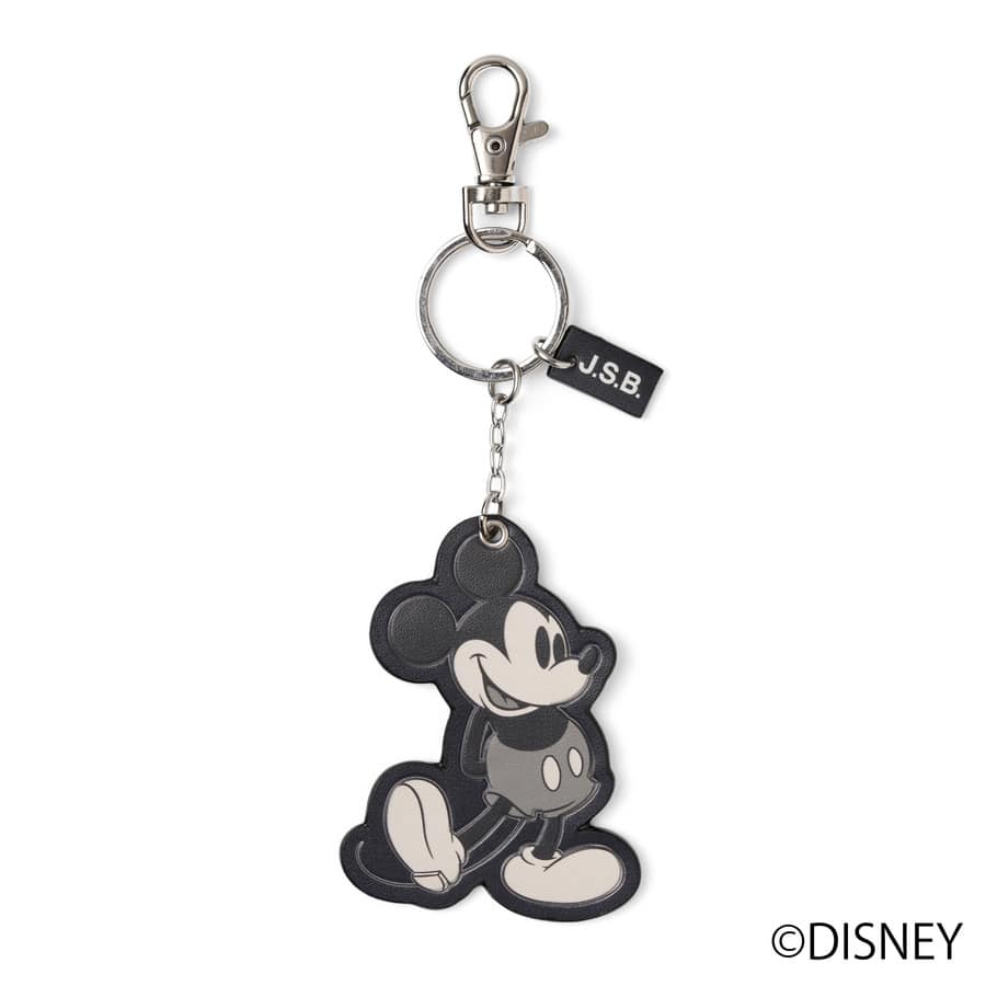 Mickey Mouse Leather Key ring 詳細画像 Black 1