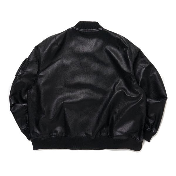 Oversized Vegan Leather MA-1 詳細画像