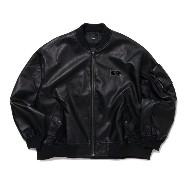 Oversized Vegan Leather MA-1 詳細画像