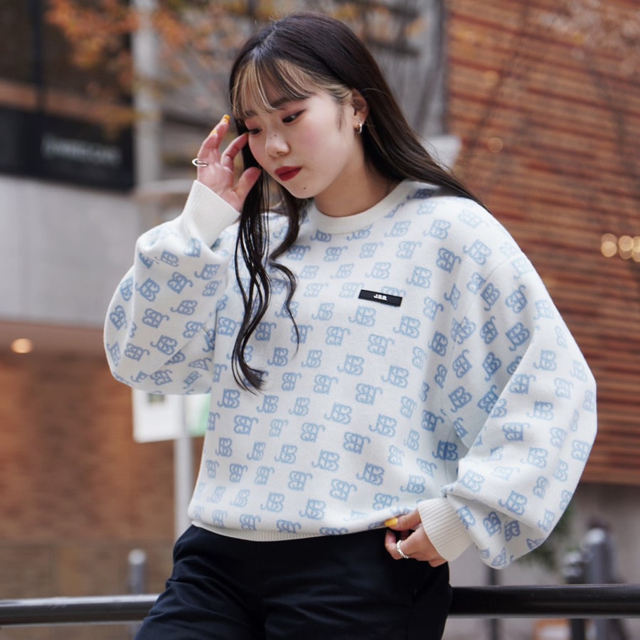 KnitJ.S.B Monogram Logo Knit Sweat M