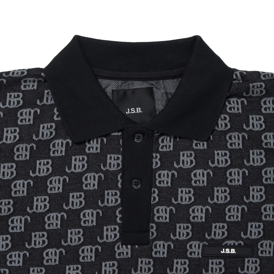 JSB Monogram Polo LS Shirt 詳細画像 Black 2