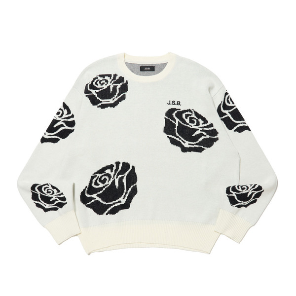 Rose Logo Knit Sweater 詳細画像 White 1