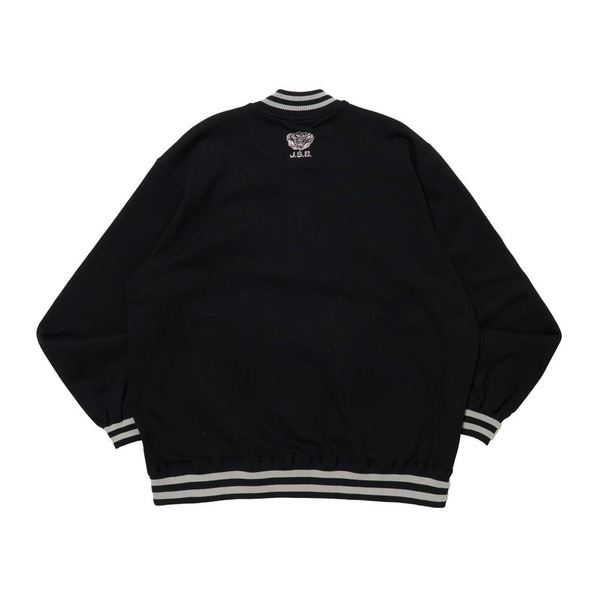 Rhinestone Logo Sweat Varsity Jacket 詳細画像 O.White 1