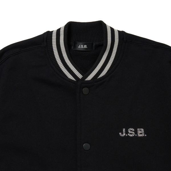 Rhinestone Logo Sweat Varsity Jacket 詳細画像 O.White 2