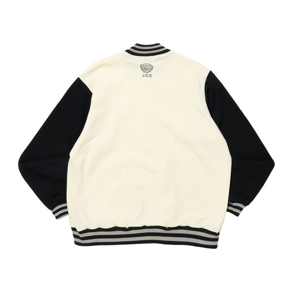 Rhinestone Logo Sweat Varsity Jacket 詳細画像 O.White 7