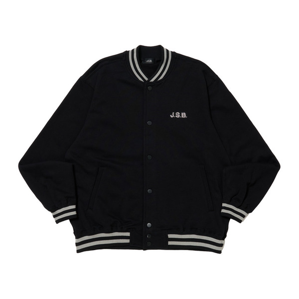 Rhinestone Logo Sweat Varsity Jacket 詳細画像 Black 1
