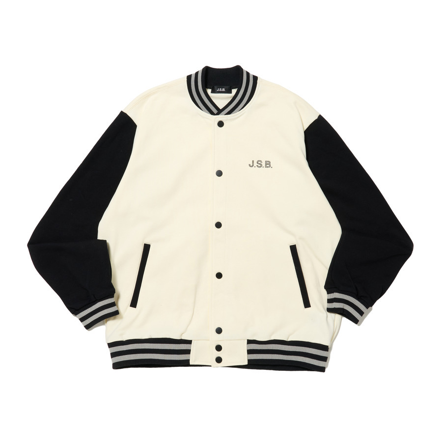 Rhinestone Logo Sweat Varsity Jacket | J.S.B. | VERTICAL GARAGE