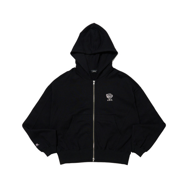 Rhinestone Logo Zip Hoodie 詳細画像 Black 1