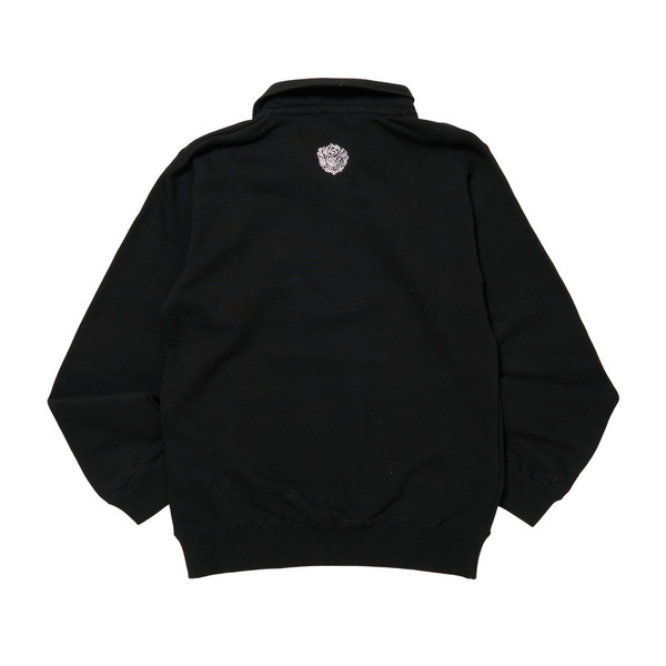 Rhinestone Logo Half Zip Sweat 詳細画像 Grey 1