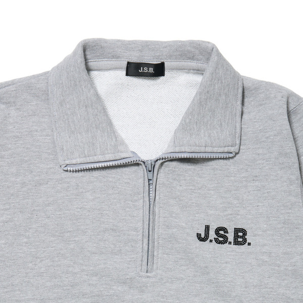 Rhinestone Logo Half Zip Sweat 詳細画像 Grey 7