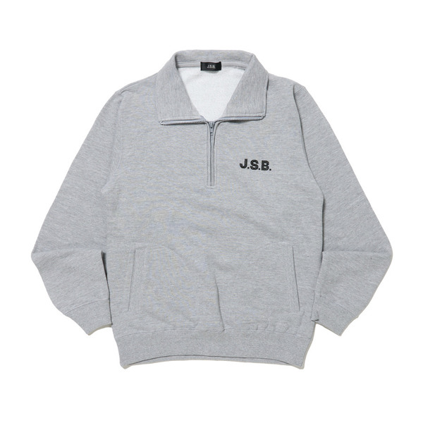 Rhinestone Logo Half Zip Sweat 詳細画像 Grey 1