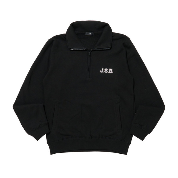 Rhinestone Logo Half Zip Sweat 詳細画像 Black 1