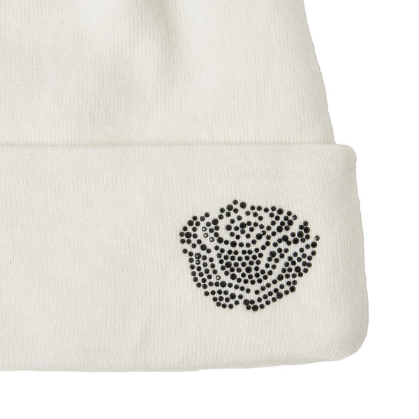 Rhinestone Logo Knit Cap 詳細画像 White 1
