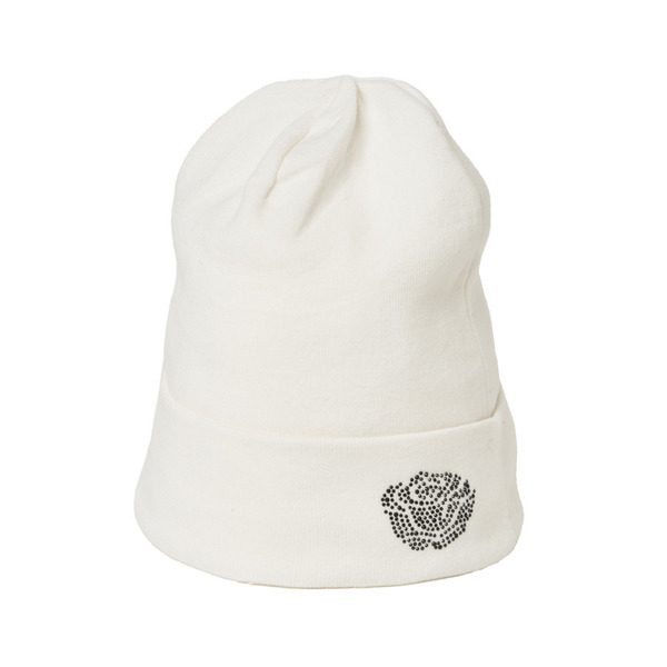 Rhinestone Logo Knit Cap 詳細画像 White 3