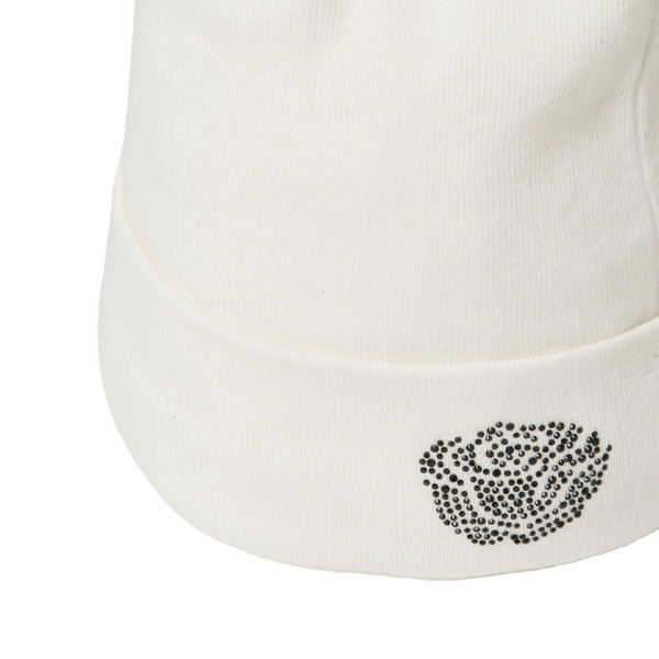Rhinestone Logo Knit Cap 詳細画像 White 5