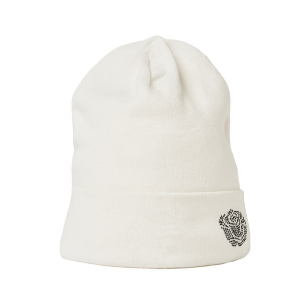 Rhinestone Logo Knit Cap 詳細画像 White 6