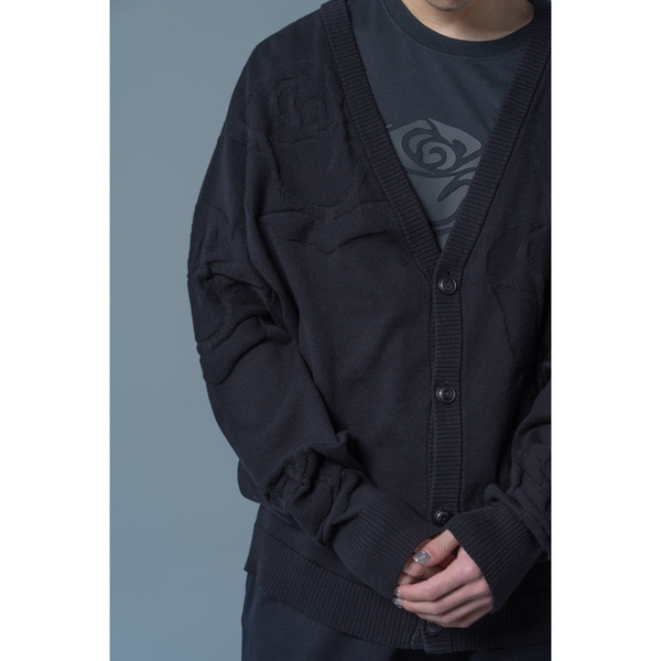 Rose Logo Knit Cardigan 詳細画像 Black 8