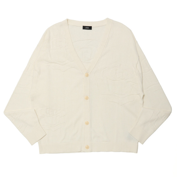 Rose Logo Knit Cardigan 詳細画像 White 1