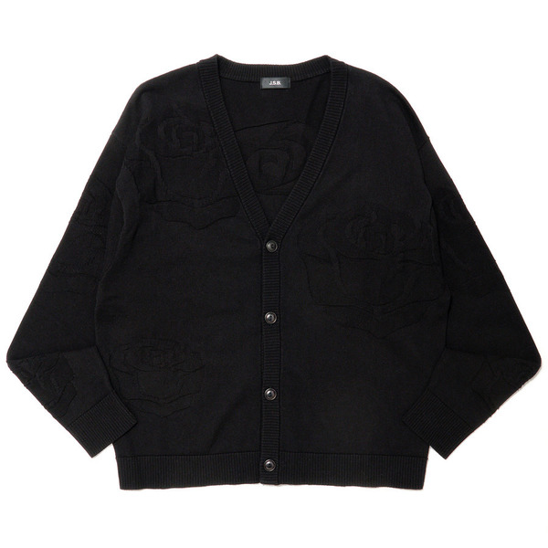 Rose Logo Knit Cardigan 詳細画像 Black 1