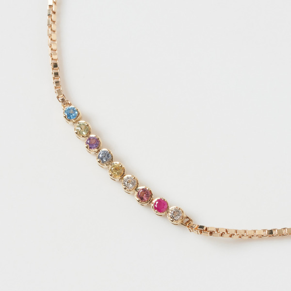 Color stone bouquet bracelet yellow gold (K10YG) 詳細画像 Gold 1