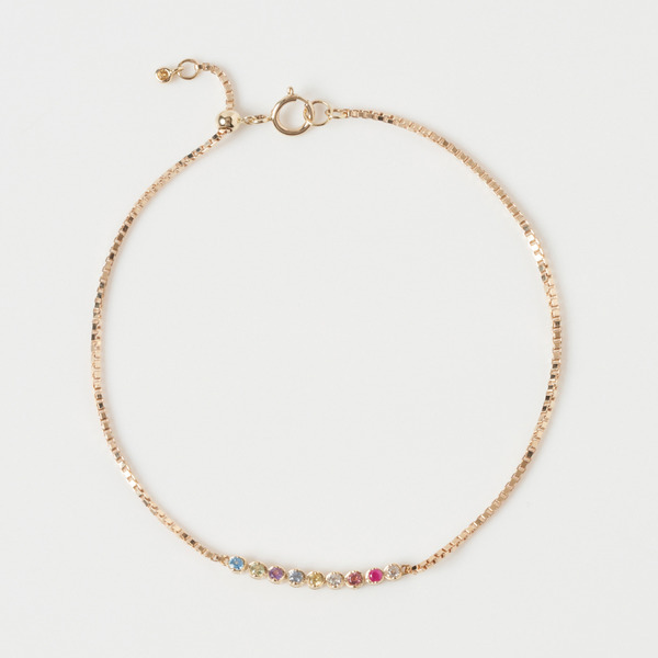 Color stone bouquet bracelet yellow gold (K10YG) 詳細画像 Gold 1