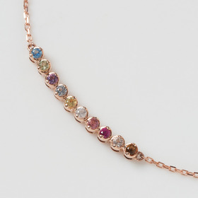 Color stone bouquet bracelet pink gold (K10PG) 詳細画像