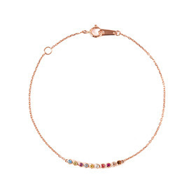 Color stone bouquet bracelet pink gold (K10PG)