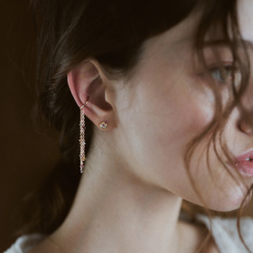 Color stone bouquet earrings (K10YG) 詳細画像