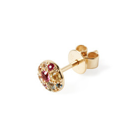 Color stone bouquet earrings (K10YG)