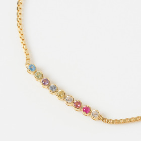 Color stone bouquet bracelet yellow gold 詳細画像