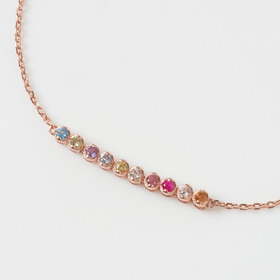 Color stone bouquet bracelet pink gold 詳細画像